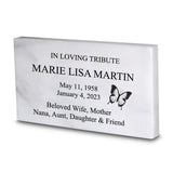 Genuine White Marble Marker - Free Engraving & Icon