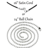 Long Horn Cherry Cremation Necklace Urn - Love Charms Option