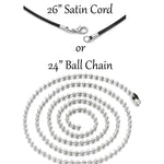 Cross Walnut Cremation Necklace Urn - Love Charms Option