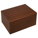 Pet Wood Memorial Urn & Crystal Rectangle Set - Dog or Cat Cremation Crystal Urn