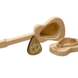 Acoustic Guitar Keepsake Urn & Stand - Bonus Heart Guitar Pick - Engraving Option