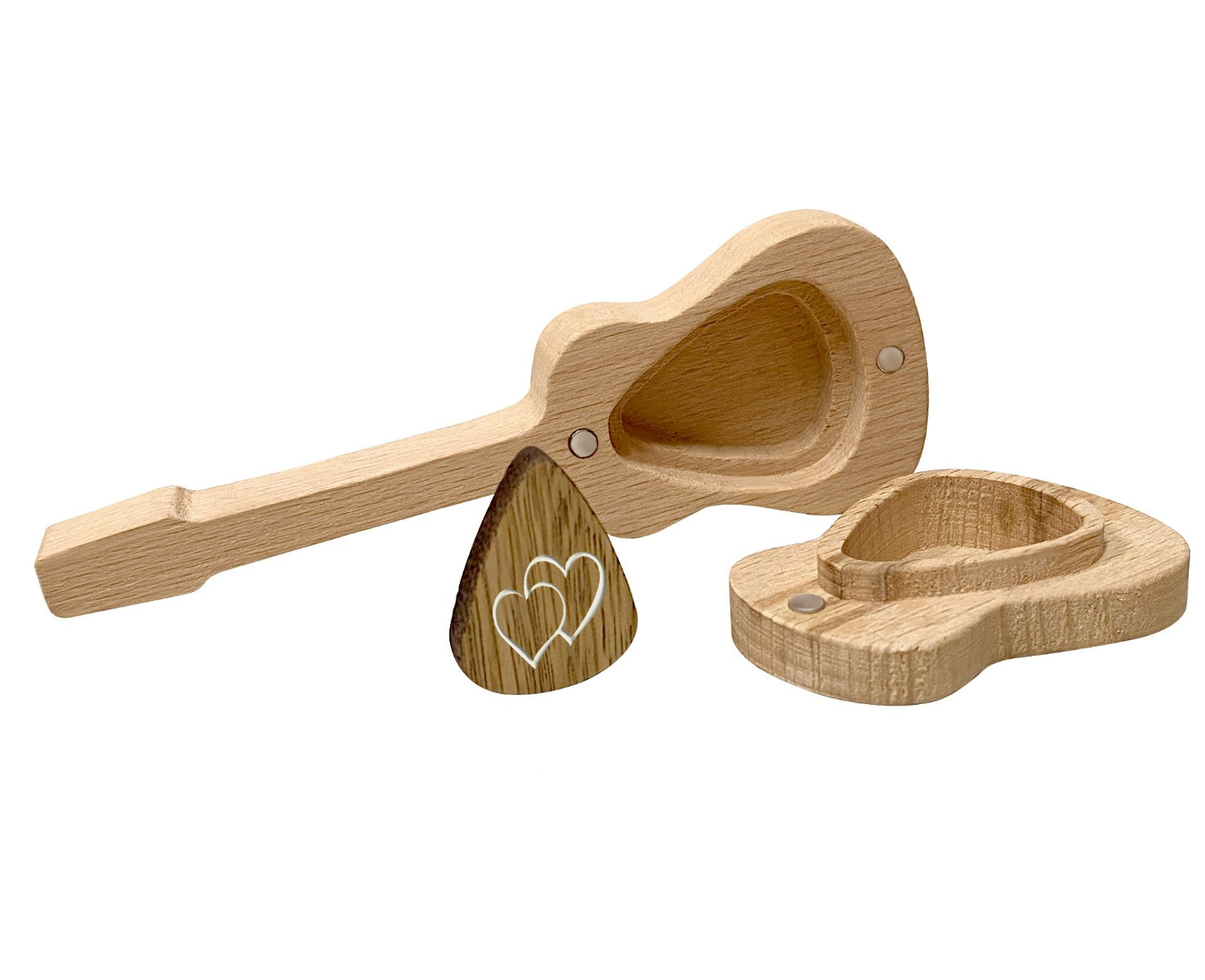 Acoustic Guitar Keepsake Urn & Stand - Bonus Heart Guitar Pick - Engraving Option