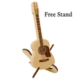 Acoustic Guitar Keepsake Urn & Stand - Bonus Heart Guitar Pick - Engraving Option