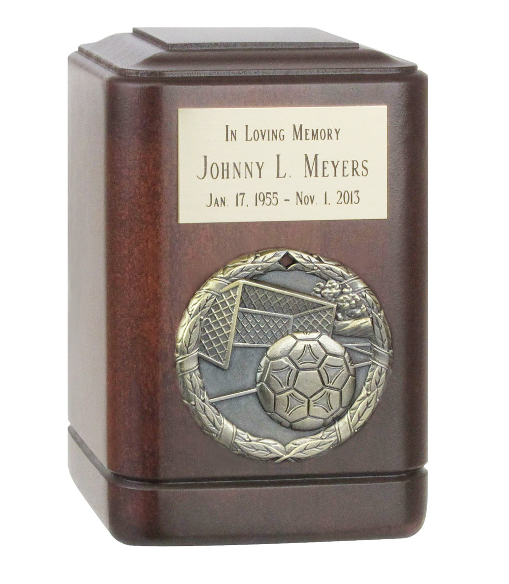 Soccer Ball Wood Keepsake Urn