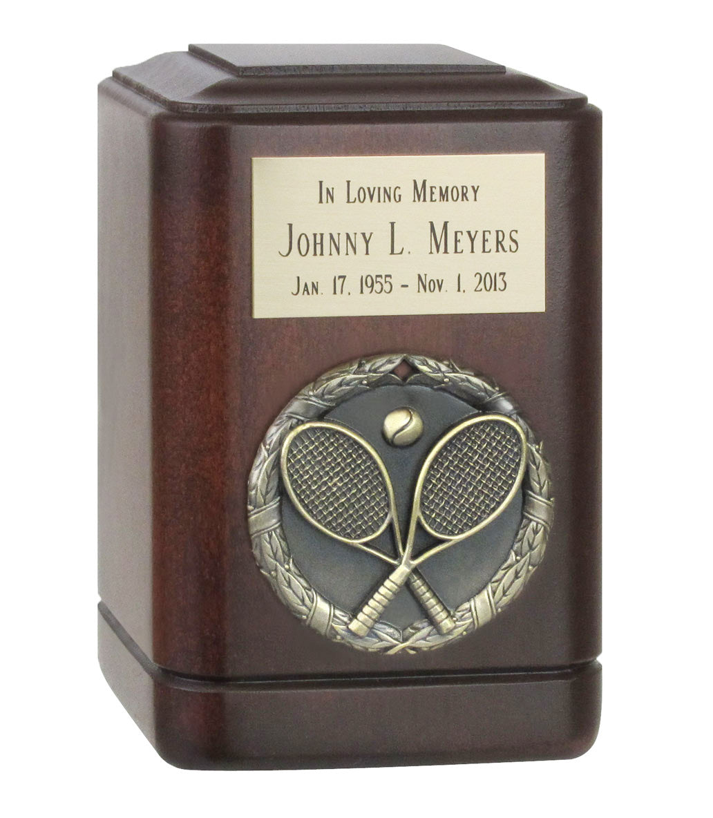 Tennis Racket Wood Keepsake Urn