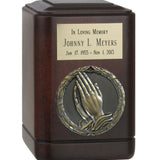 Praying Hands Wood Keepsake Urn
