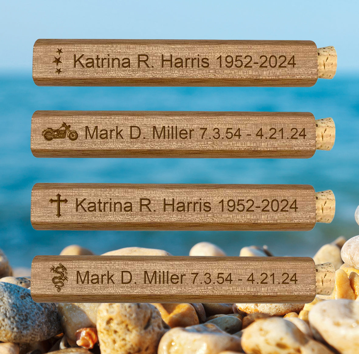 Wood Scattering or Keepsake Ashes Tube - Handmade - Engraving Option