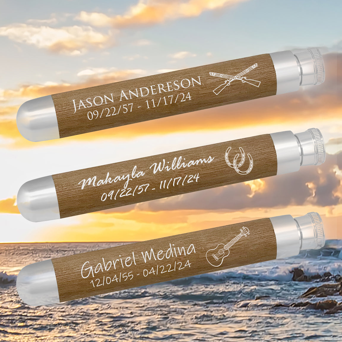Wood Wrapped Scattering or Keepsake Ashes Tube - Handmade - Engraving Option