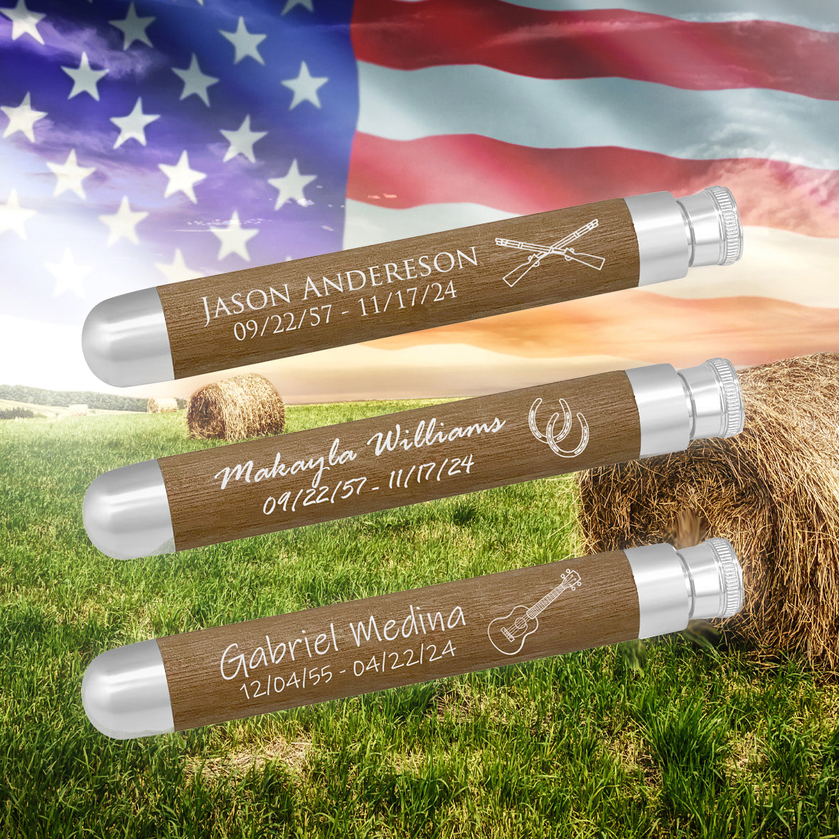Wood Wrapped Scattering or Keepsake Ashes Tube - Handmade - Engraving Option