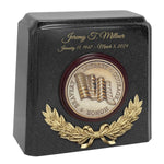 Wreath of the Flag Granite Cremation Urn - Choose White or Gray