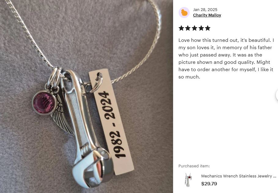 Mechanics Wrench Stainless Ash Urn - Love Charms™ Option