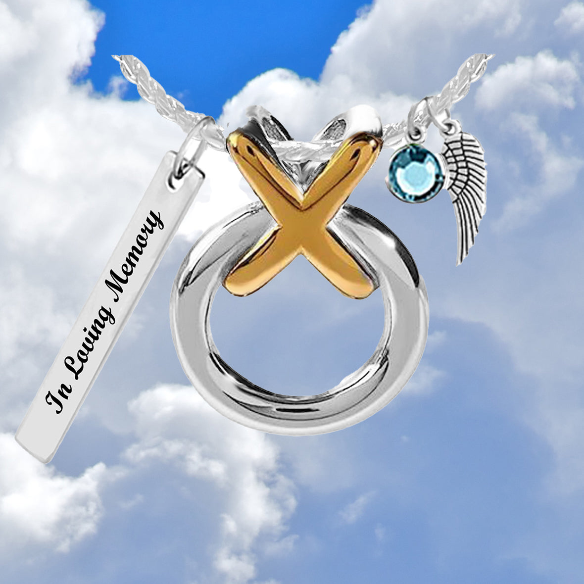 XO Hug & Kiss Ashes Cremation Jewelry Urn - Love Charms® Option