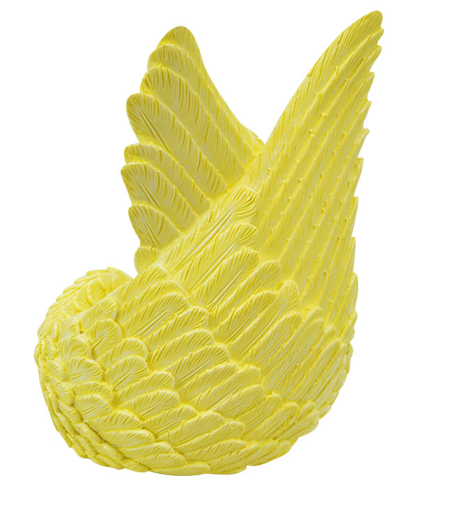 Yellow Angel Wings Keepsake Urn