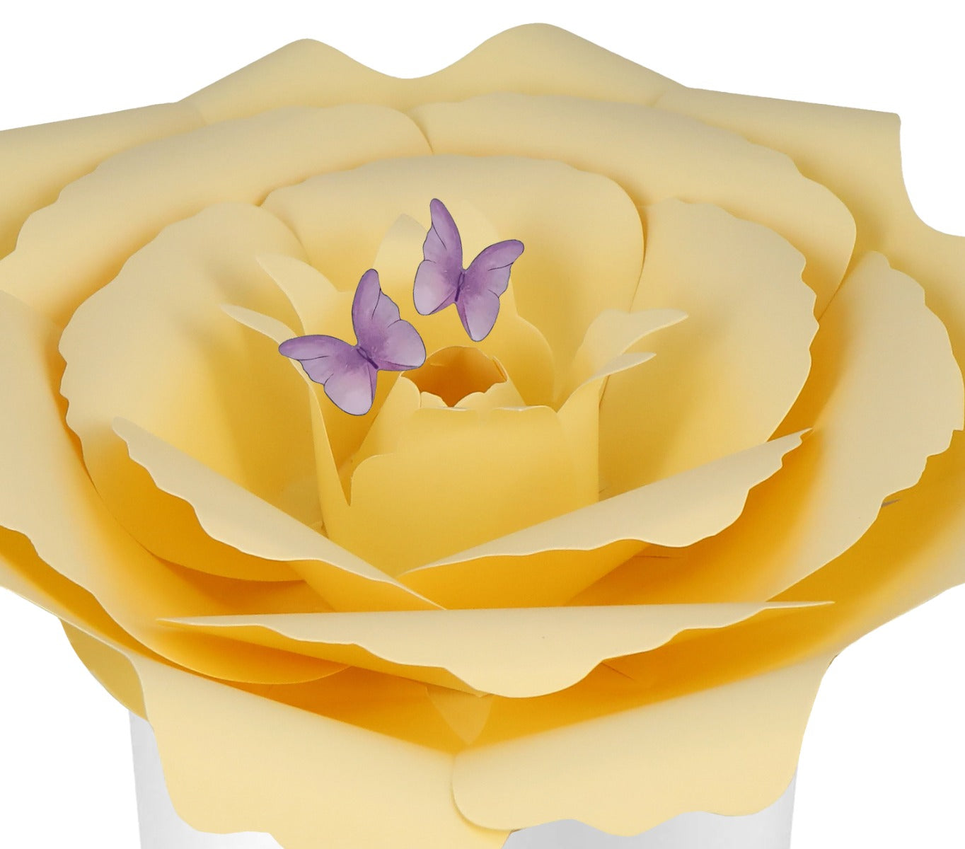 Golden Rose Peaceful Petal® Flower Water Burial Adult Urn - Purple Butterfly Option
