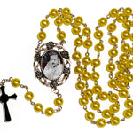 Yellow Large Photo Rosary Necklace Urn