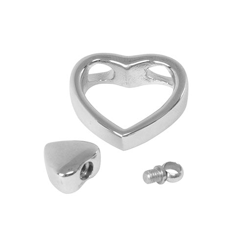Double Slider Heart Ash Pendant Urn