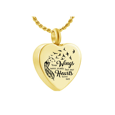 Your Wings Were Ready Gold Ash Urn - Love Charms™ Option