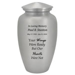 Your Wings Were Ready Pewter Adult Cremation Urn - Tribute Wreath™ - Pro Personalization - Burial Vault Option
