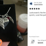 Your Wings Were Ready Winged Heart Ash Urn - Love Charms™ Option