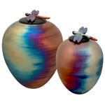 Dragonfly Raku Cremation Adult or Medium Urn - Engraving Personalization Option
